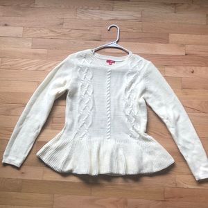 Cute White Frilled Bongo Sweater Size L